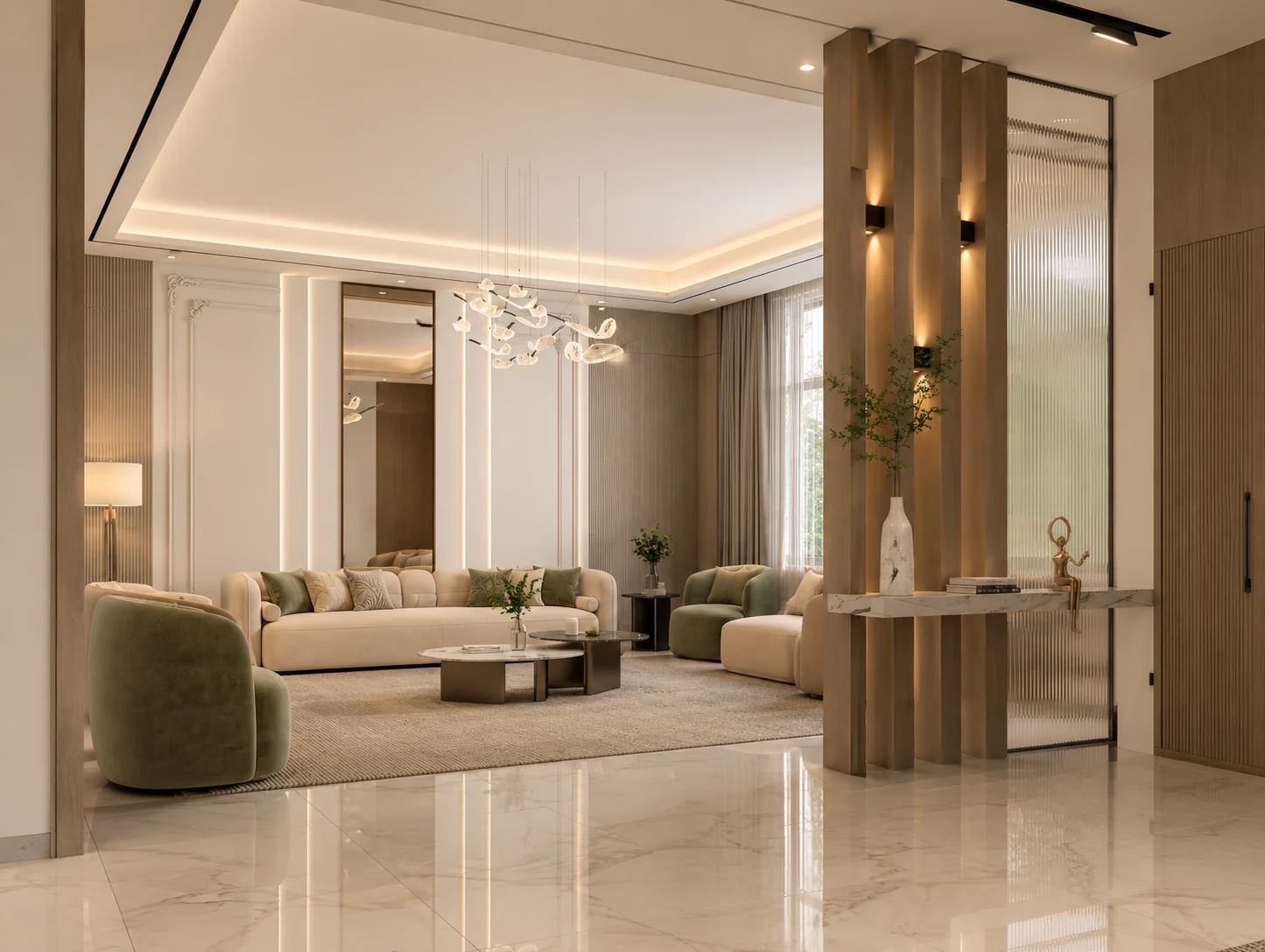 Foyer to living view for Serene Gallery Residence