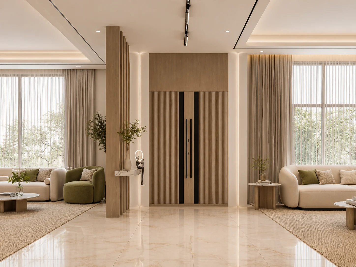 Main entry view for Serene Gallery Residence