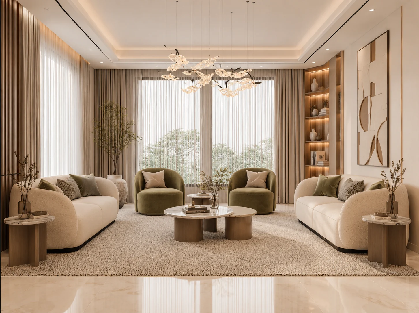 Formal lounge side view for Serene Gallery Residence