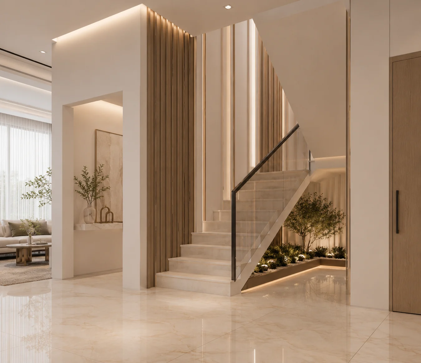 Sculptural staircase for Serene Gallery Residence