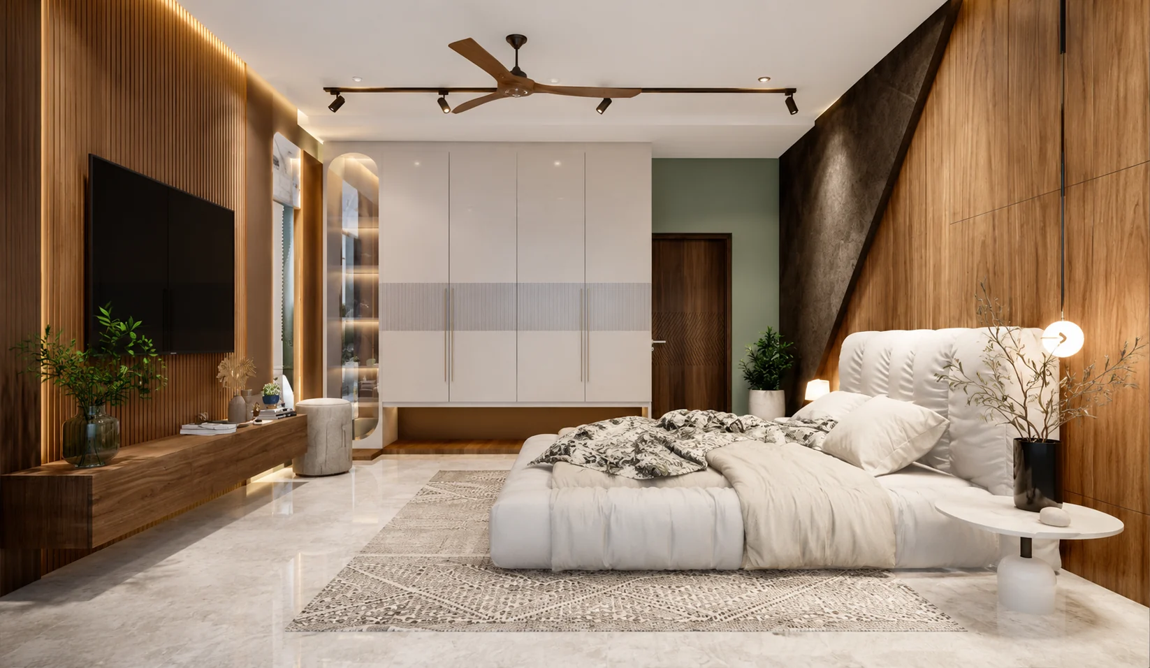 Bedroom overview for Walnut Loft Interior